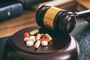 drugs and gavel